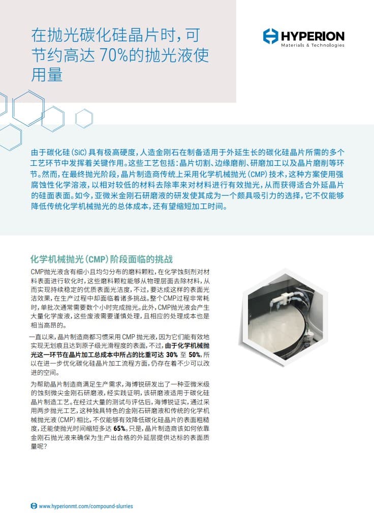 抛光碳化硅晶片时大大减少抛光液使用量
